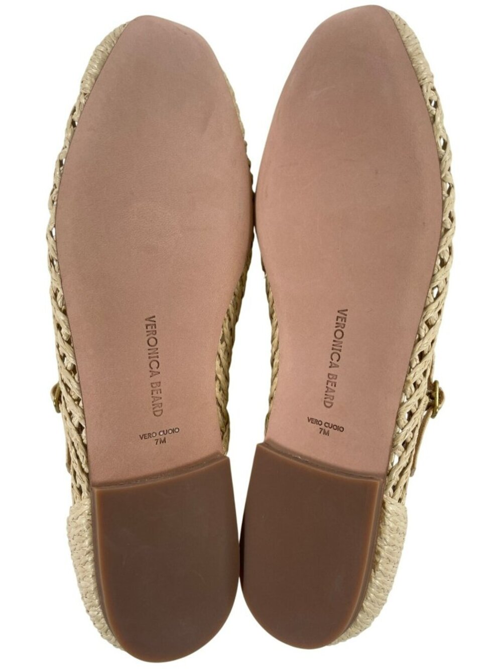 Veronica Beard Ellie Raffia Natural Beige Cute Flats Women's Size 7 MSRP$395 NEW - Picture 10 of 12